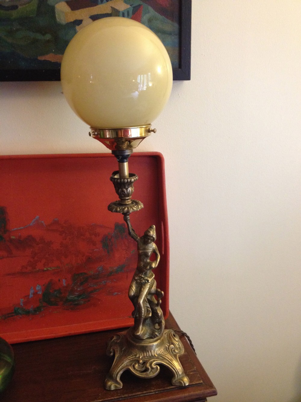 Art Nouveau Bronze  Table Lamp