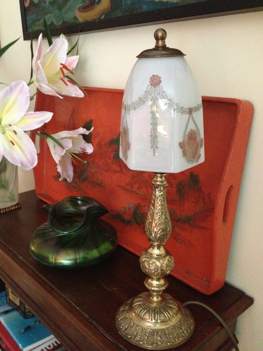 1900 French Table Lamp in Bronze