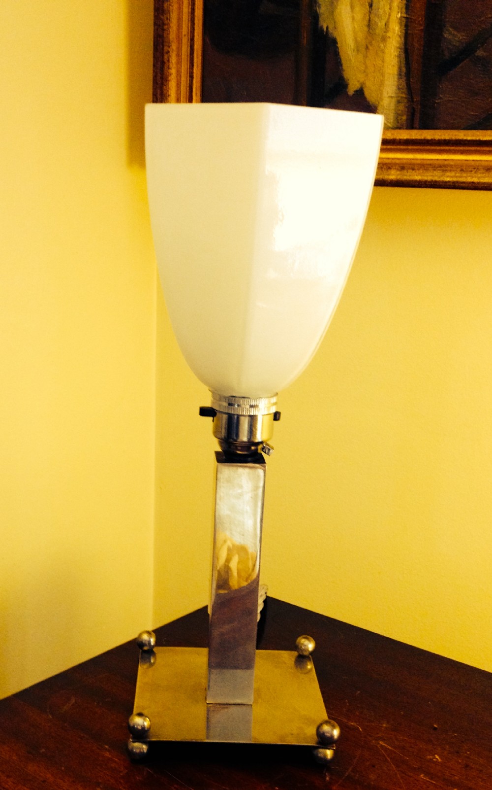 Original Art Deco Console or Desk Lamp in Chrome