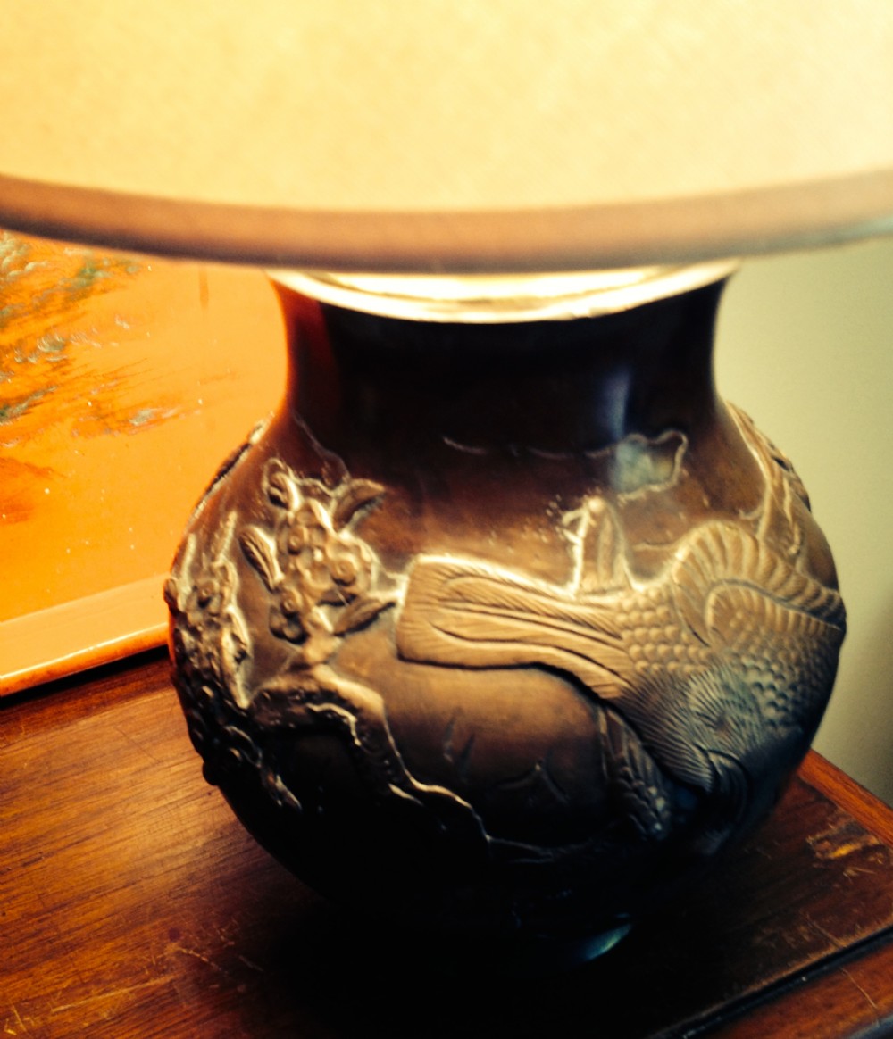 19th Century Japanese Bronze Lamp