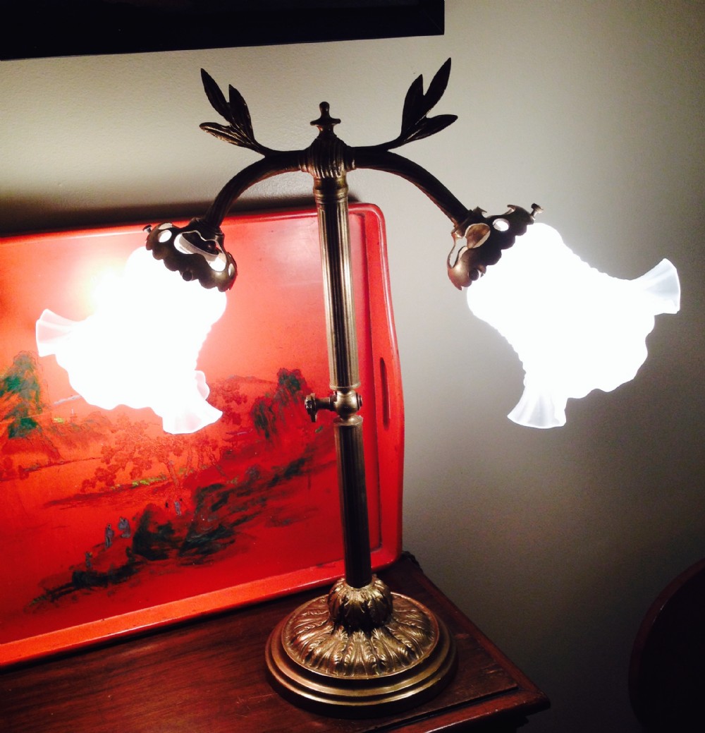 1800's French Desk Lamp Bronze