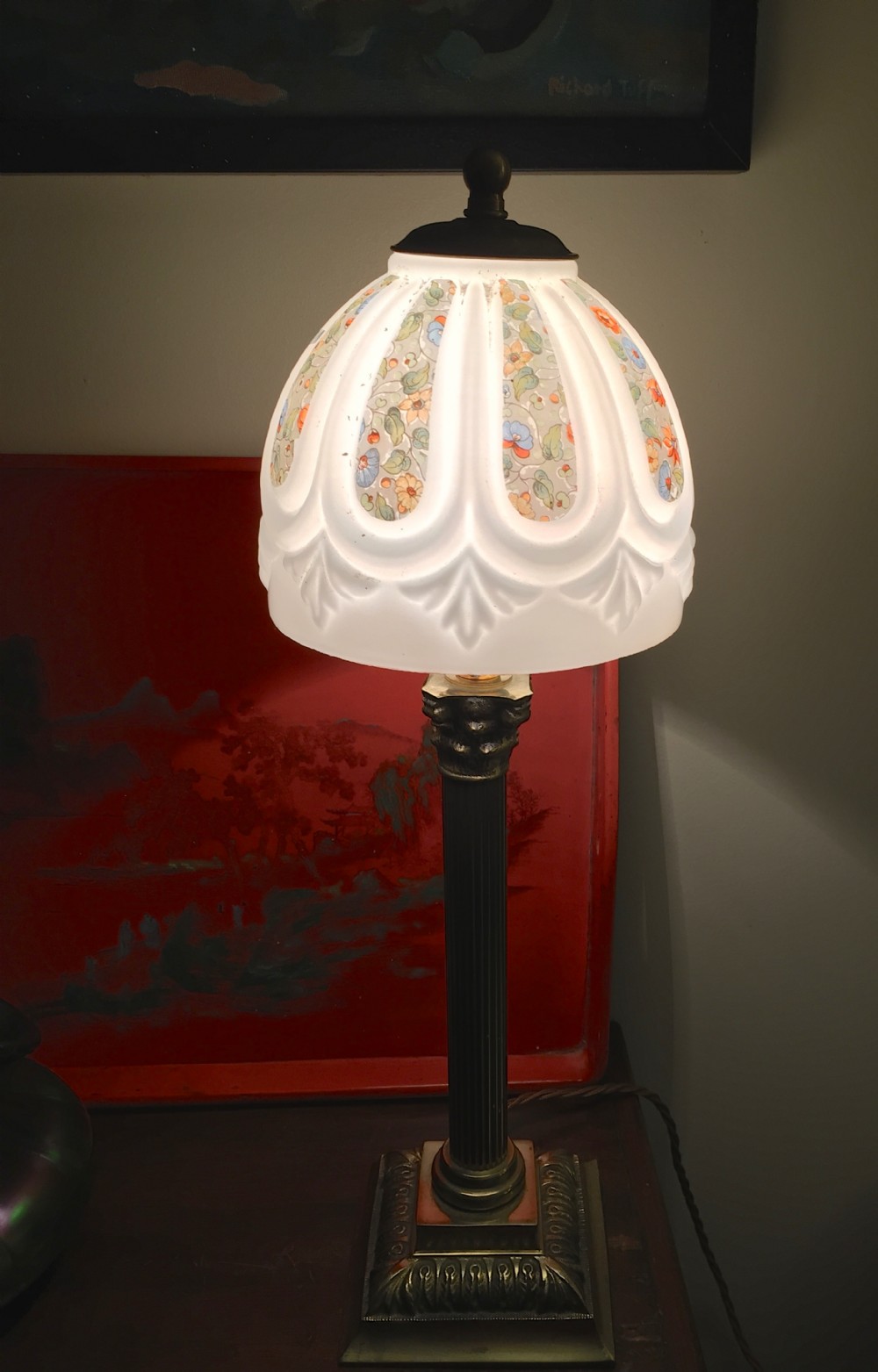 Edwardian Corinthian Column Table Lamp