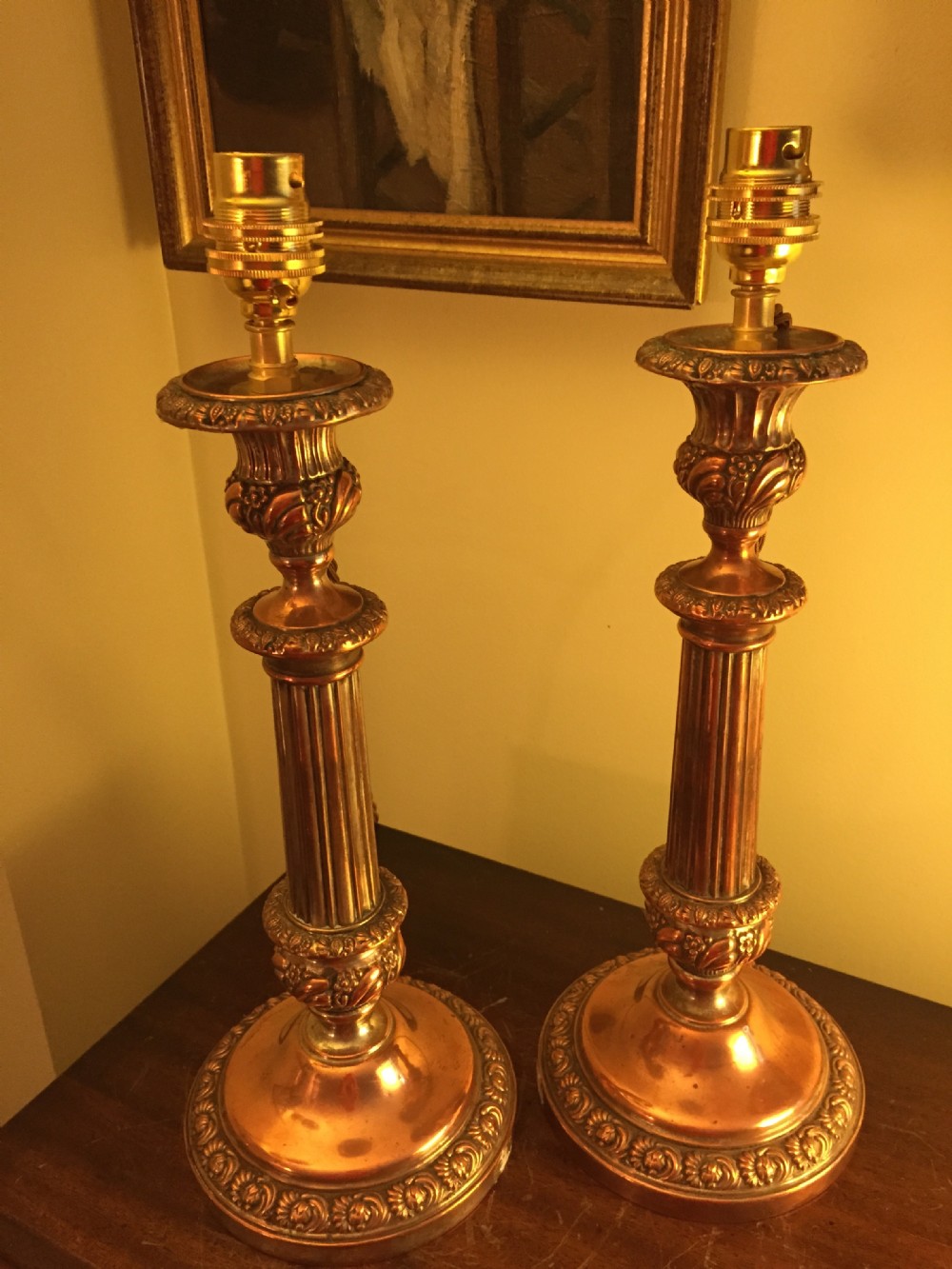 Napoleon III Table Lamps Copper