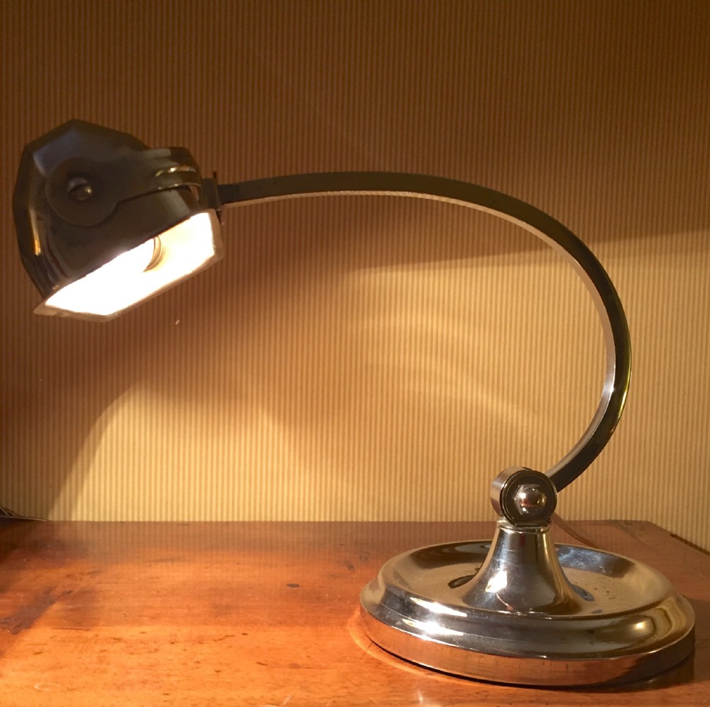 Art Deco Adjustable Desk Lamp Chrome