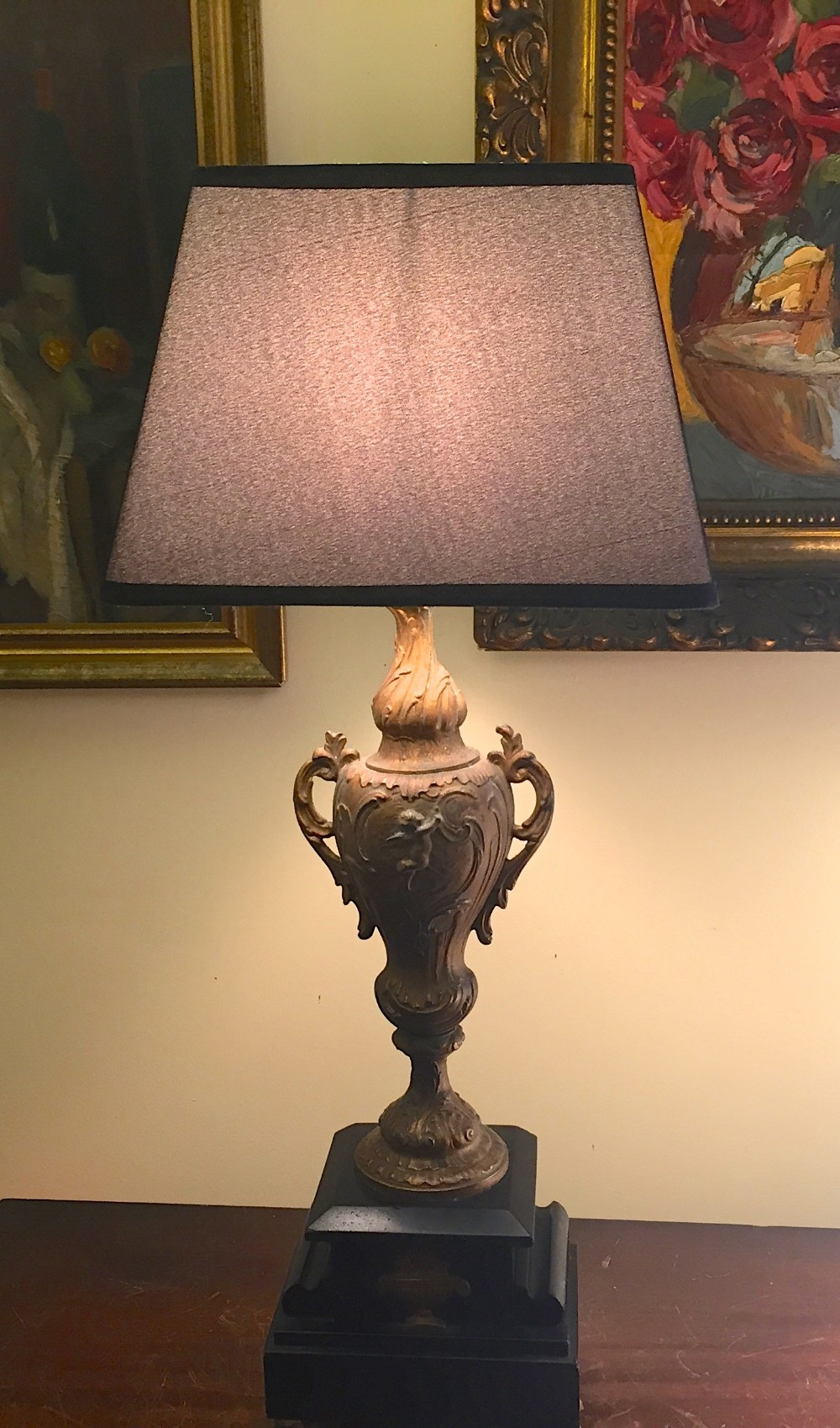 Classic 19th Century Urn Table Lamp Bronze