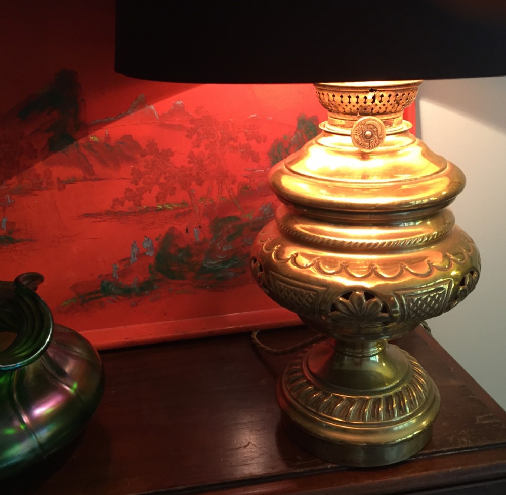 Wonderful 1800 Converted French Oil Lamp  Stamped