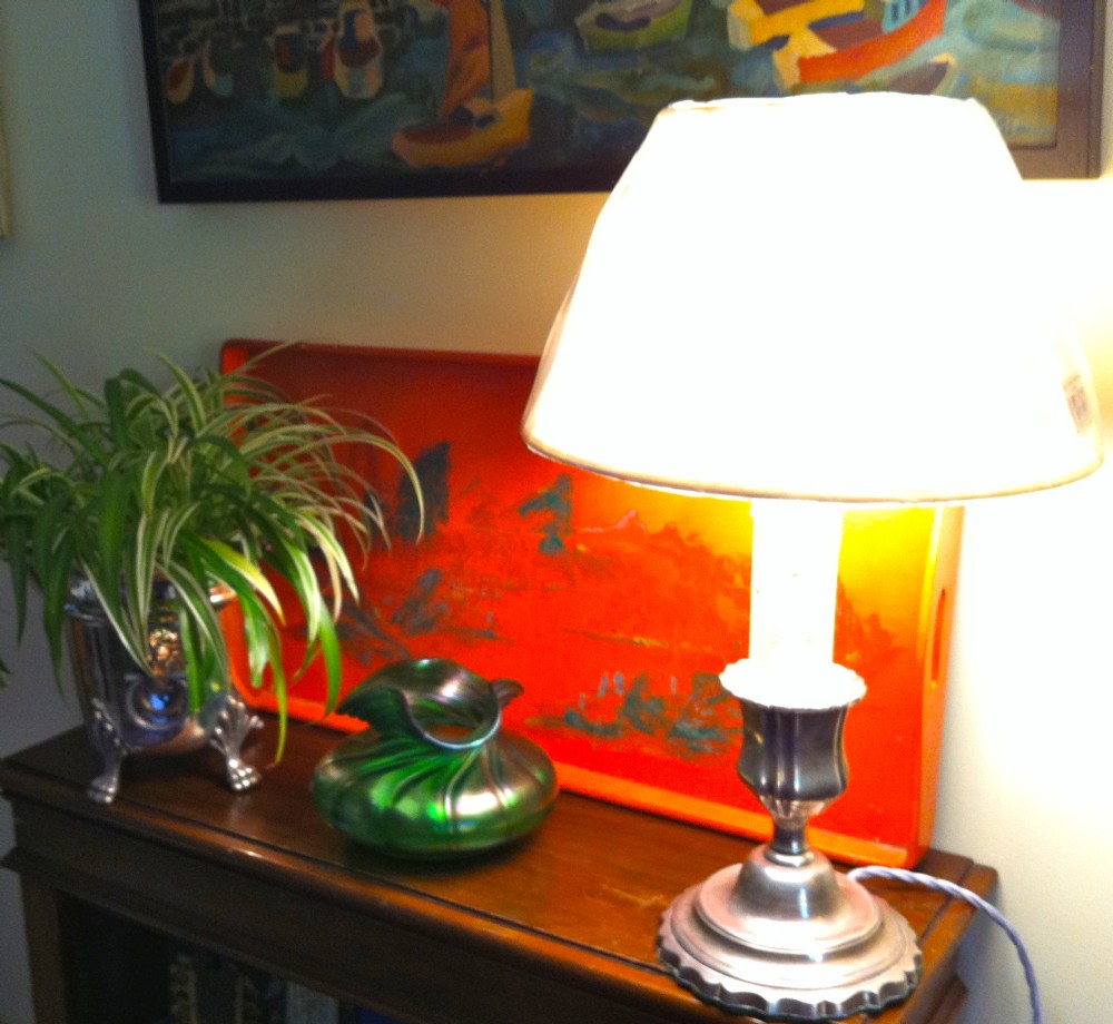 Large Silver Table Lamp