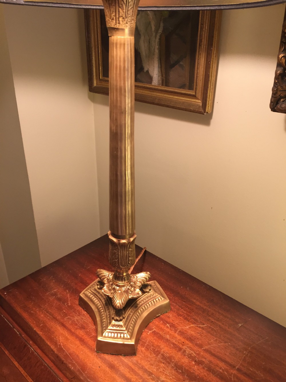 Tall Empire Style Table Lamp Bronze