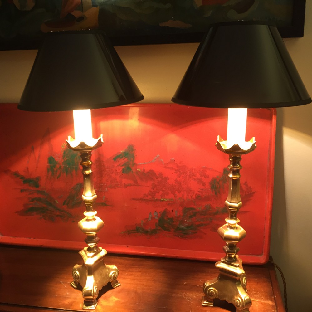 Impressive Pair Arts and Crafts  Table Lamps
