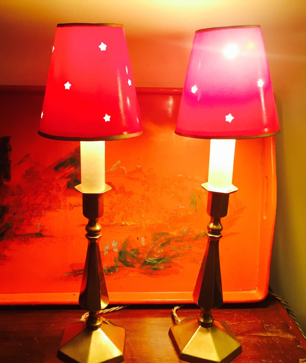 Versatile  Pair Georgian Table Lamps Brass 