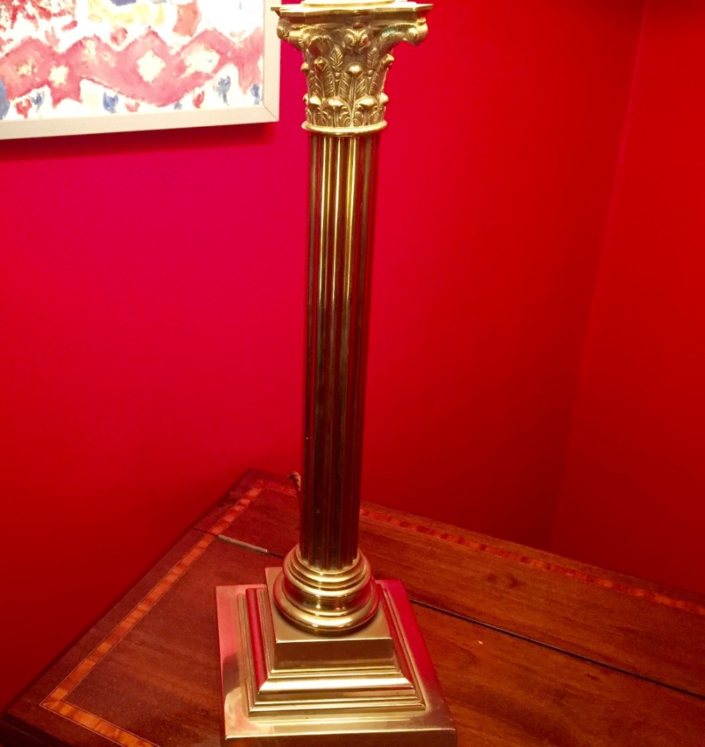 Handsome Edwardian Corinthian Column Brass