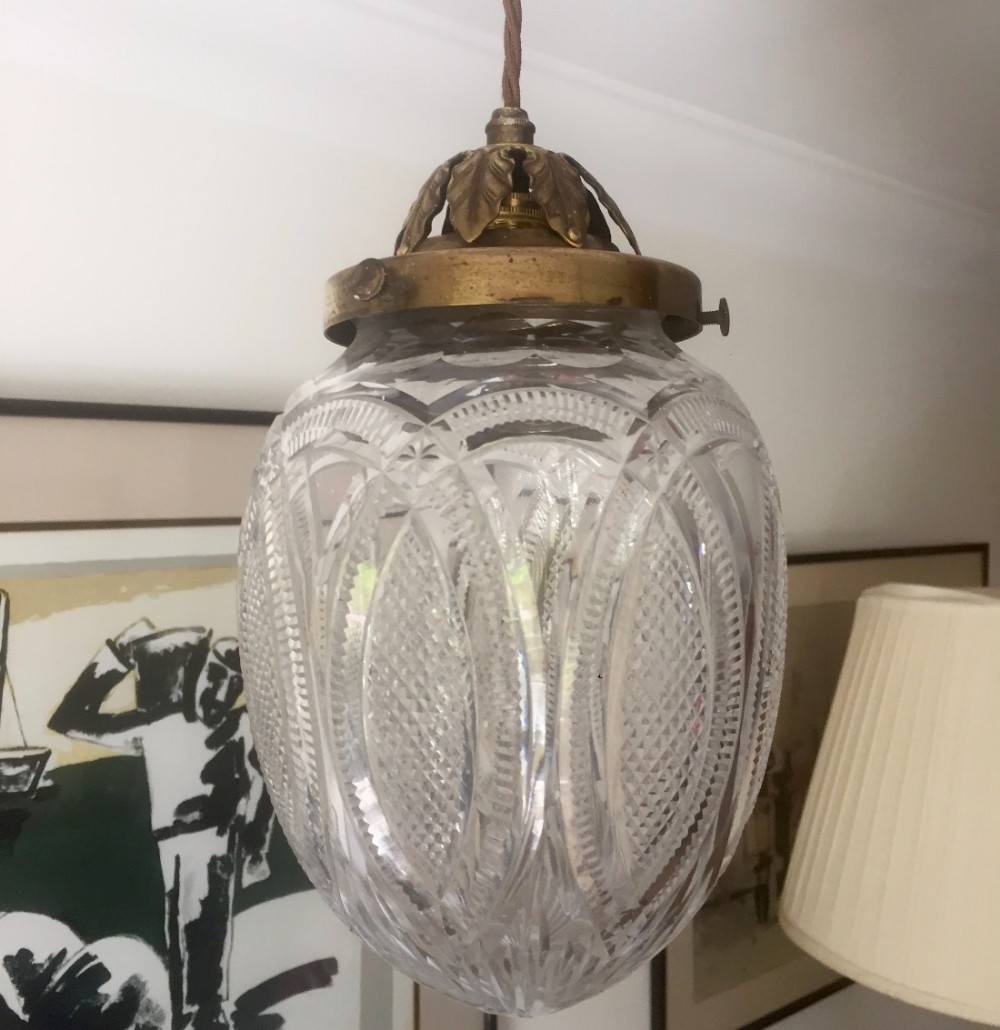 Wonderful Large Edwardian Oval Ceiling Light 