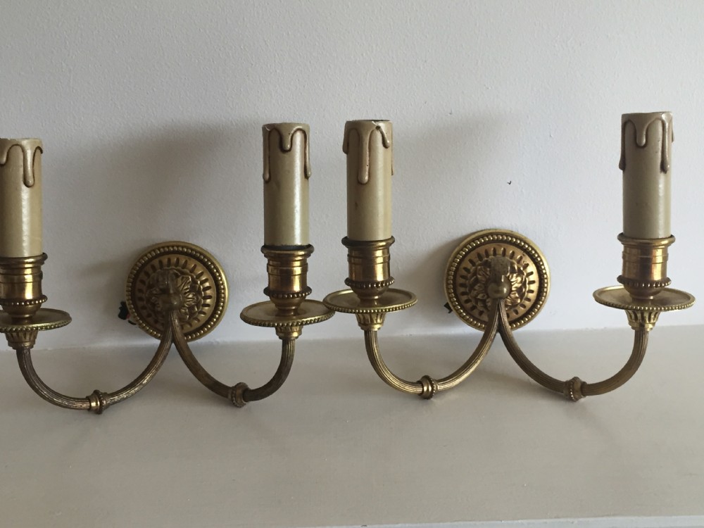 Classic Pair French Wall Lights Bronze