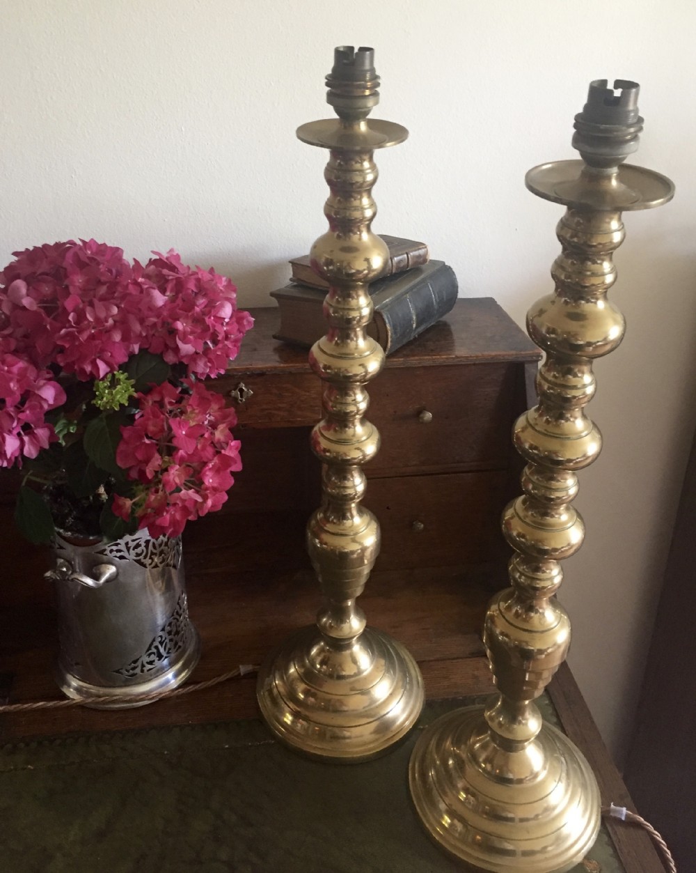 Impressive Edwardian Table Lamps Brass