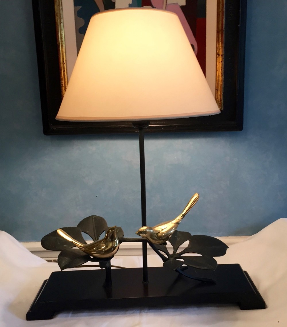 Unusual Table Lamp Brass & Cast Iron