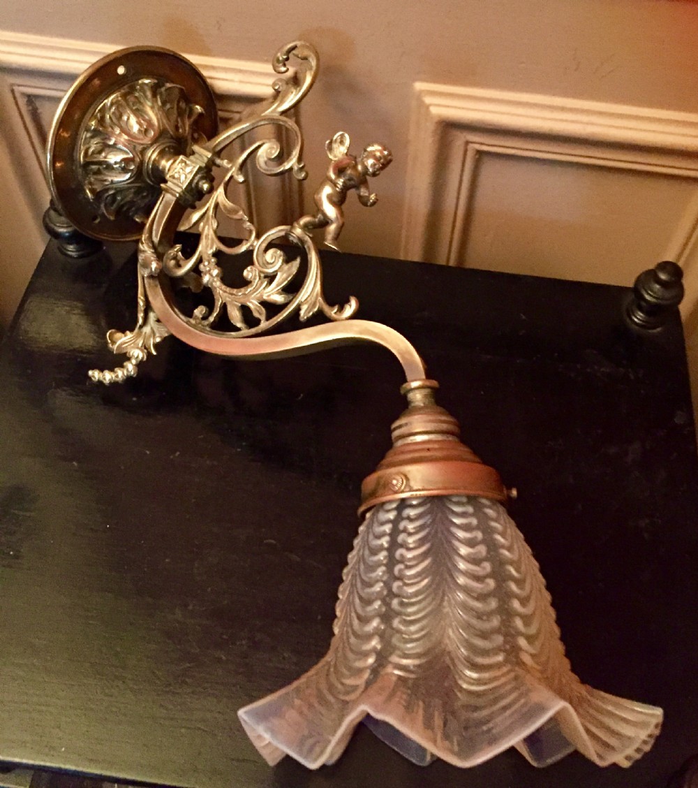 Cherub 19th Century Wall Light Bronze
