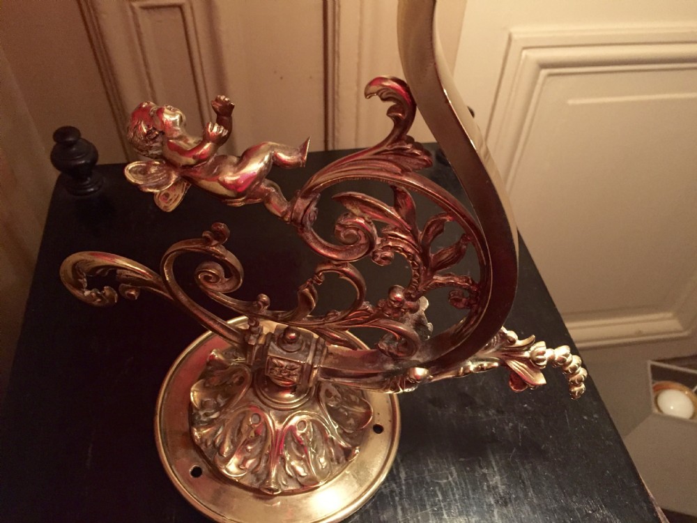Cherub 19th Century Wall Light Bronze View XIII