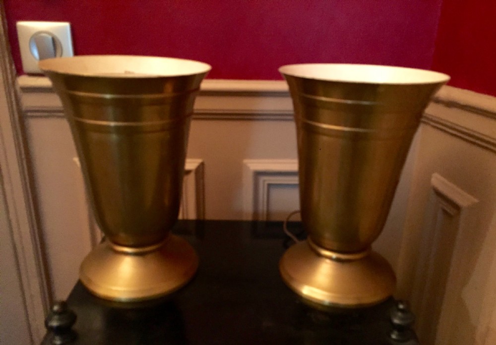 Spectacular Original  Pair Art Deco Tulip Uplighter Consol Lamps View VIII