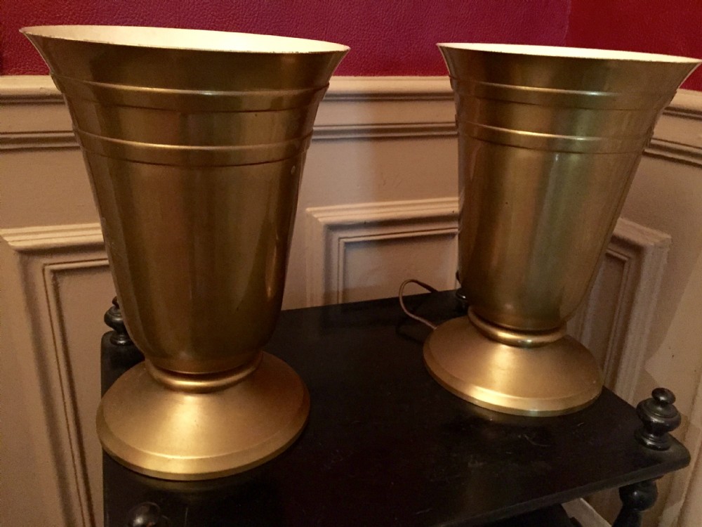 Spectacular Original  Pair Art Deco Tulip Uplighter Consol Lamps