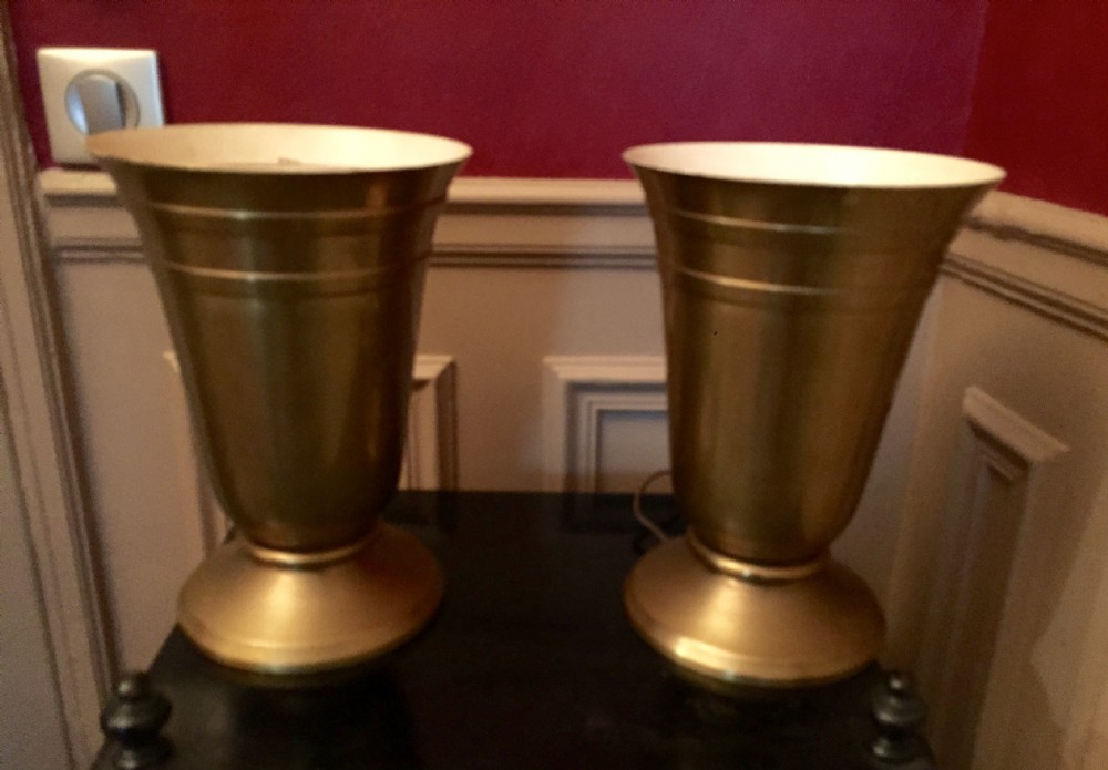 Spectacular Original  Pair Art Deco Tulip Uplighter Consol Lamps View IX