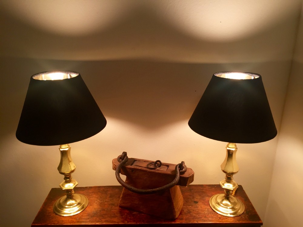 Pair Classic Consol Brass  Lamps View V