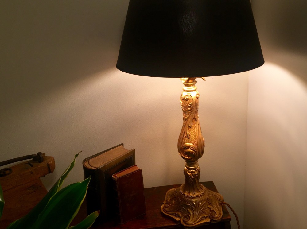 19th Century Gilt Bronze Table Lamp View X