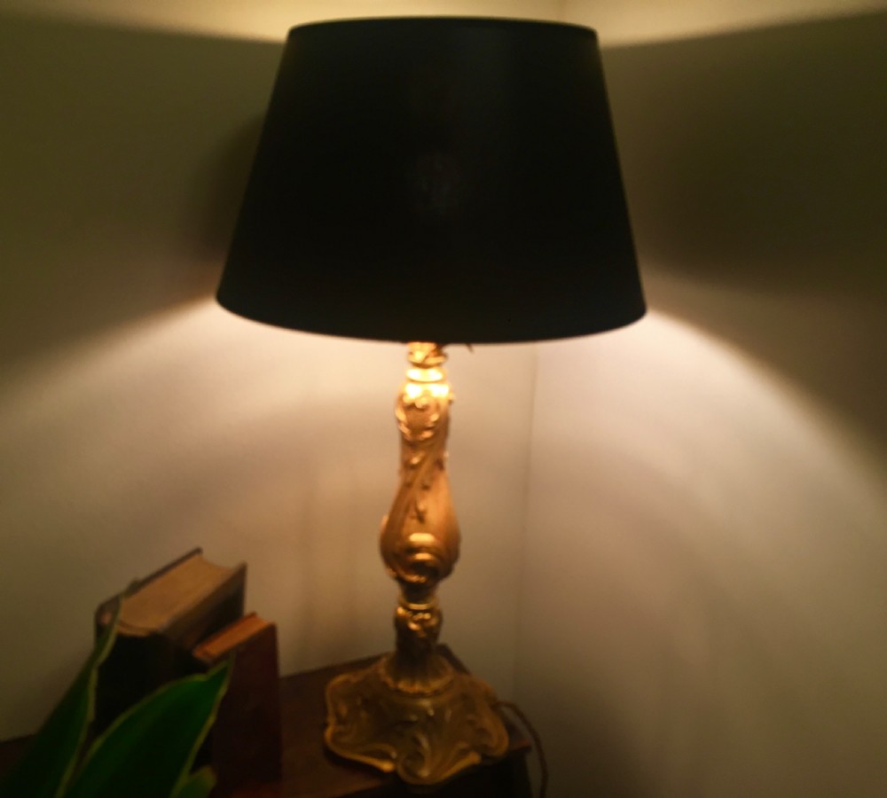 19th Century Gilt Bronze Table Lamp View IX