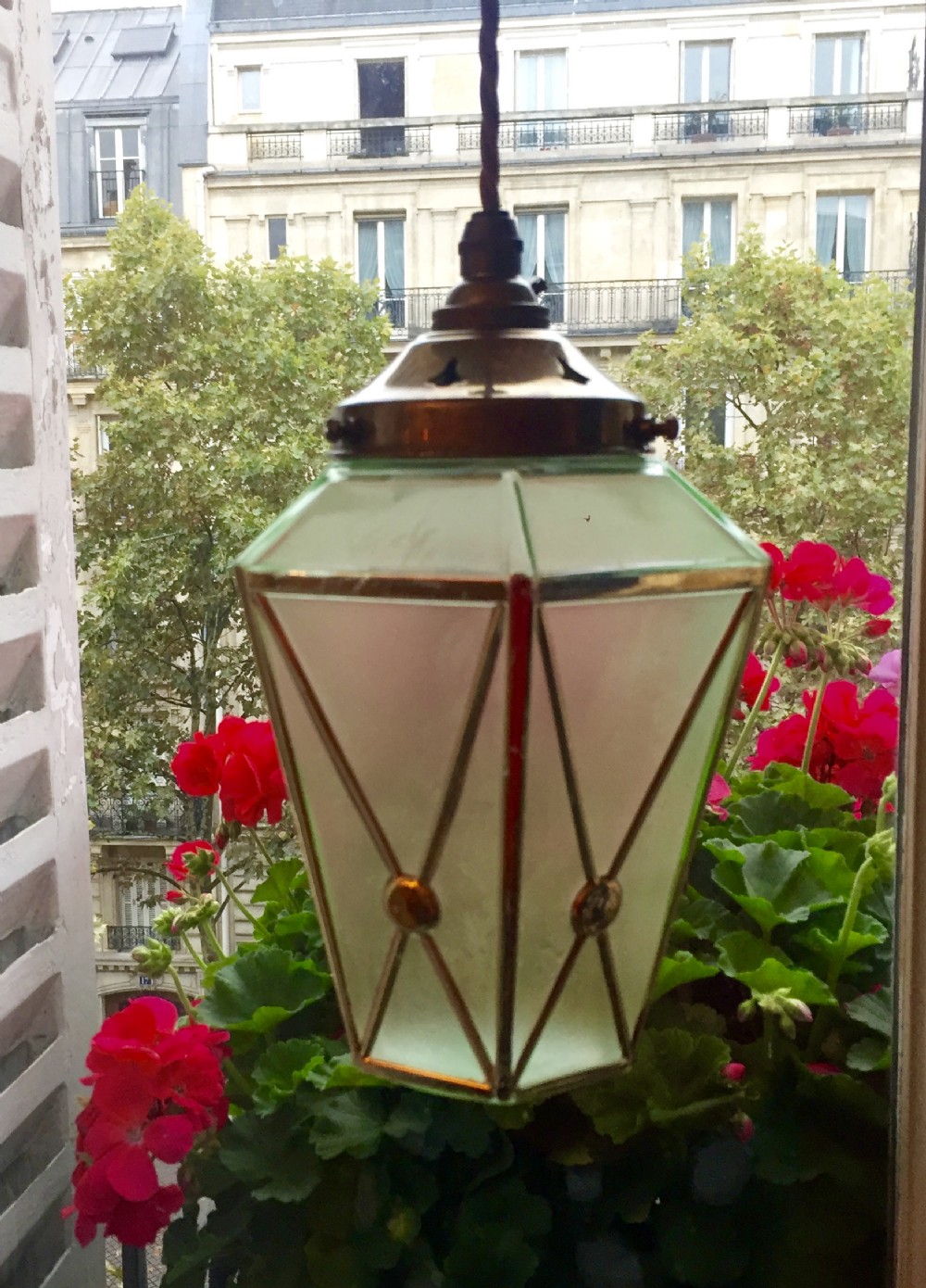 Art Deco Green Hexagonal  Lantern  