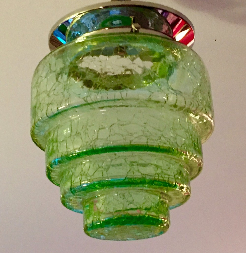 Art Deco Green Skyscraper Ceiling or Table Lamp.