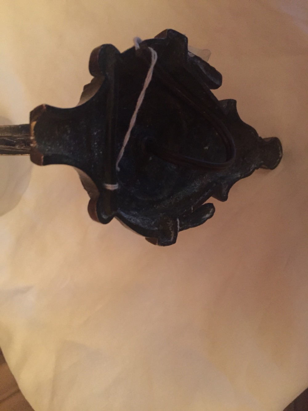 Art Nouveau Single Wall Light Bronze and Frosted Glass View VIII