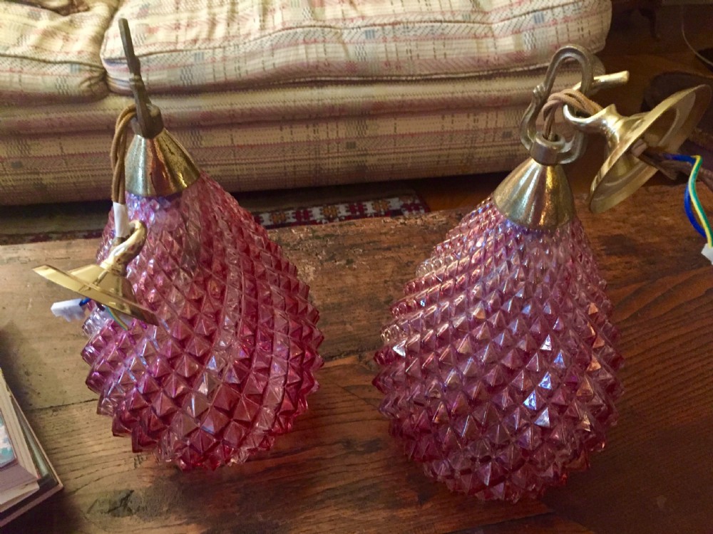 Pair Large Victorian Ceiling Lights Cranberry View V