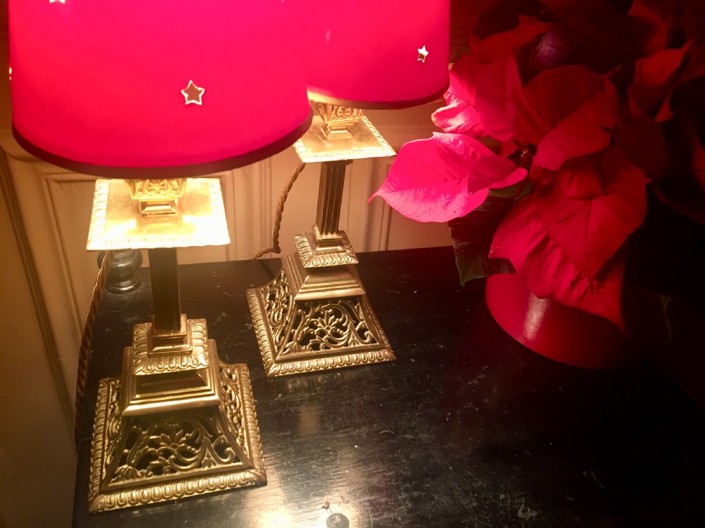 Pair Pierced Georgian Mantelpiece or Consol Lamps View III