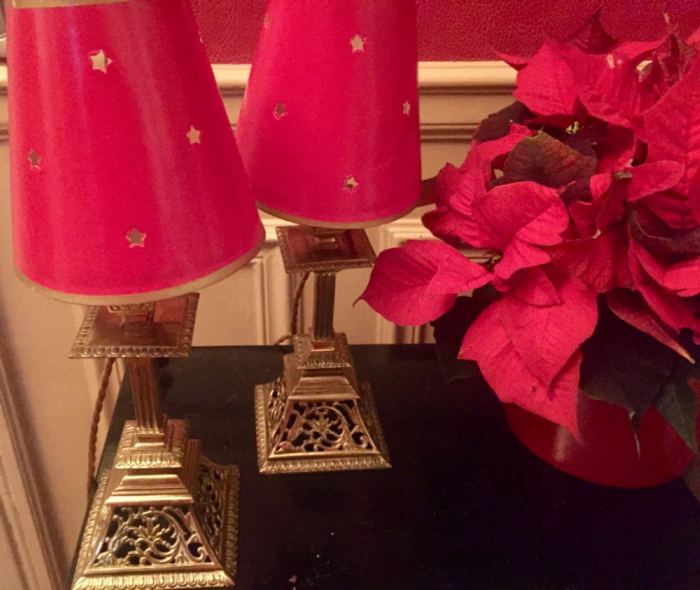 Pair Pierced Georgian Mantelpiece or Consol Lamps View V