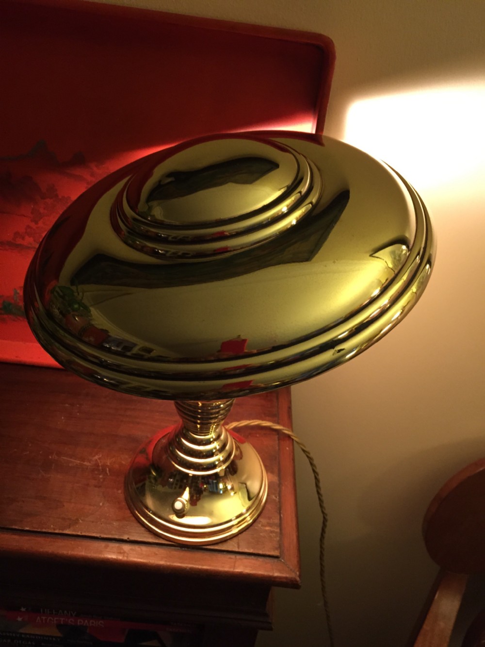 Iconic Art Deco Adjustable Mushroom Lamp Brass View VI