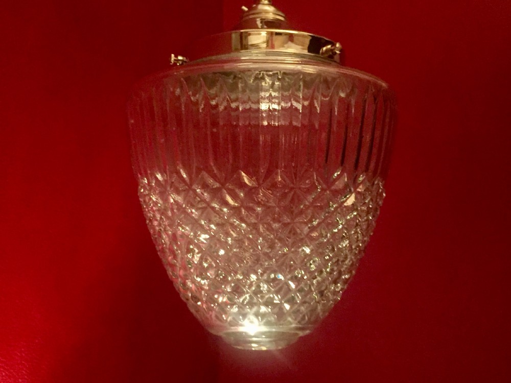 Large  Edwardian Lantern Hobnail and Brass View III