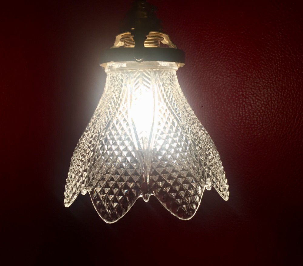 1920 French Crystal Ceiling Lamp View VI