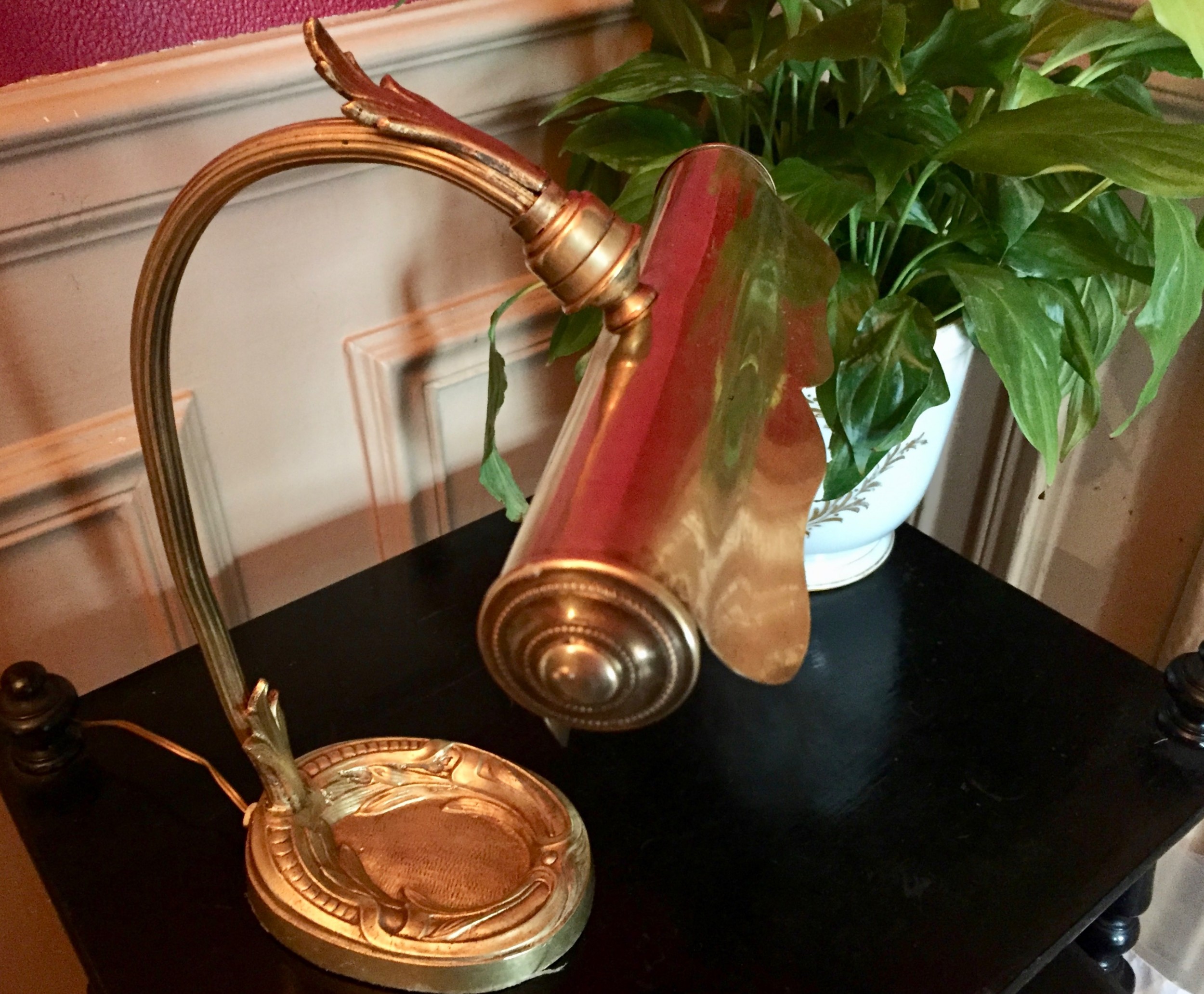 French Art Nouveau Adjustable Piano Desk Lamp Bronze