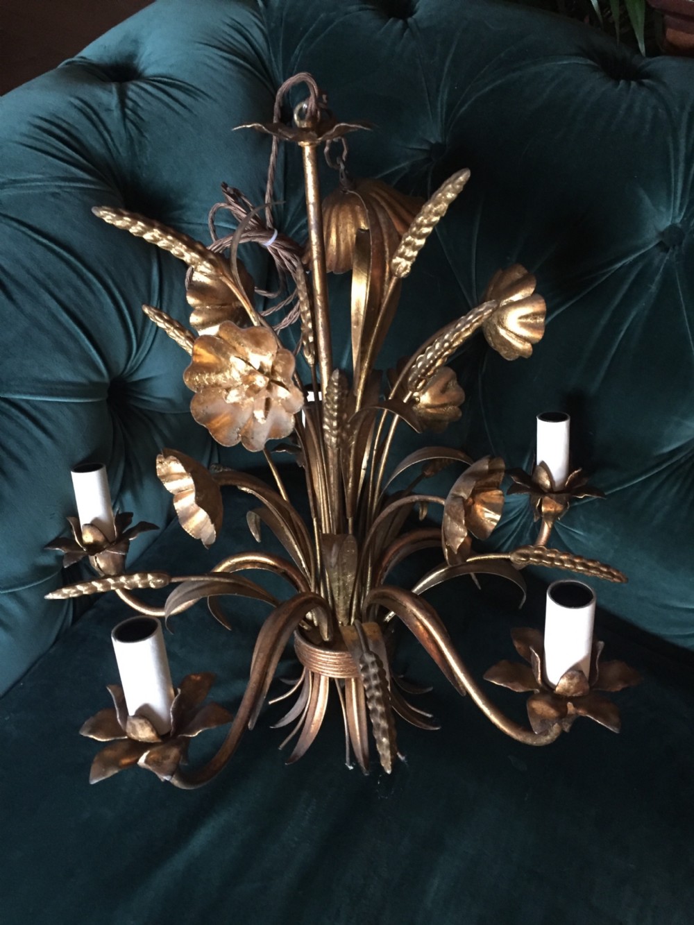 Decorative Five Branch Chandelier Wheat Sheaf