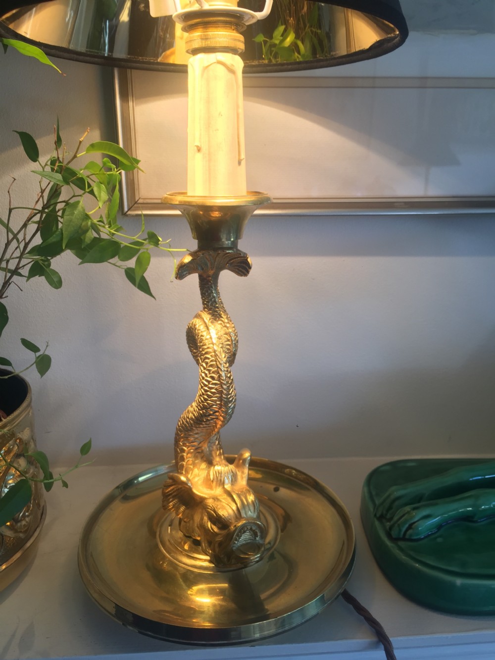Napoleon III Dolphin Desk /Consol  Lamp in Bronze  View II