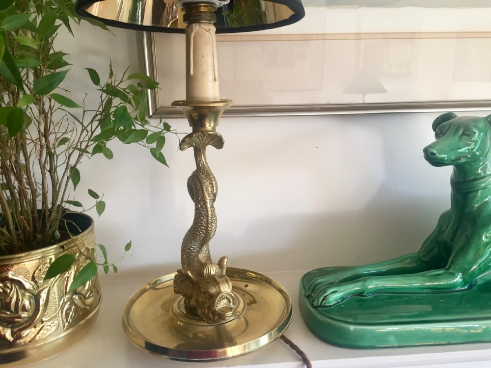Napoleon III Dolphin Desk /Consol  Lamp in Bronze  View VI