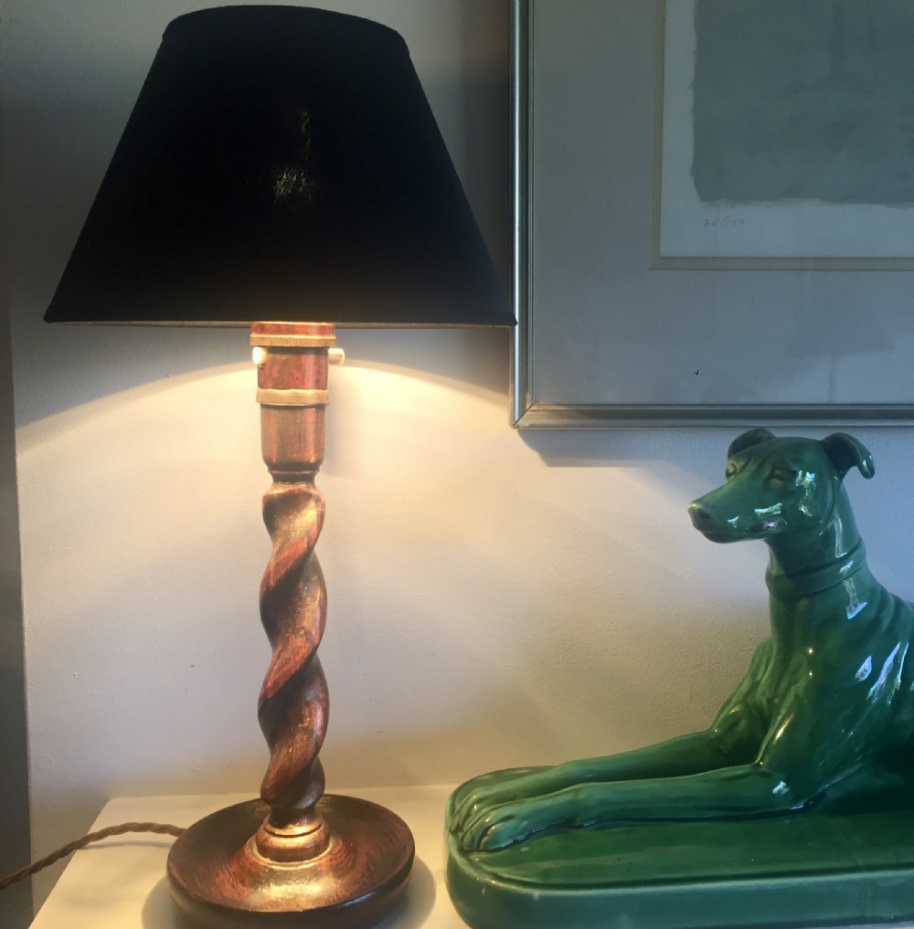 Versatile Edwardian Barley Twist Lamp Dark Oak