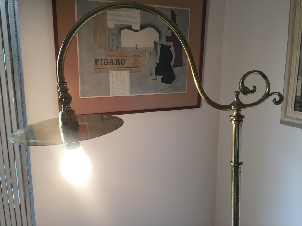 Handsome  Edwardian Standard Telescopic Articulate Lamp Brass & Copper  View VIII