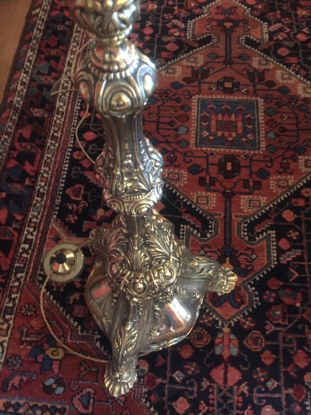 Impressive French Standard  Lamp  Rococo Brass View IX