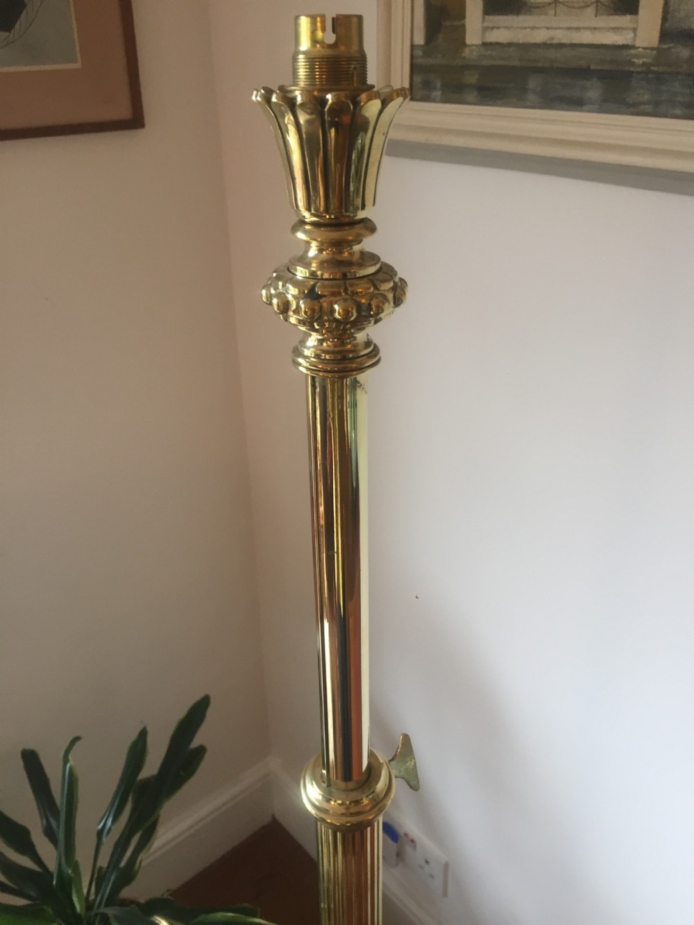 Spectacular Edwardian  Standard Telescopic Lamp Brass View VIII