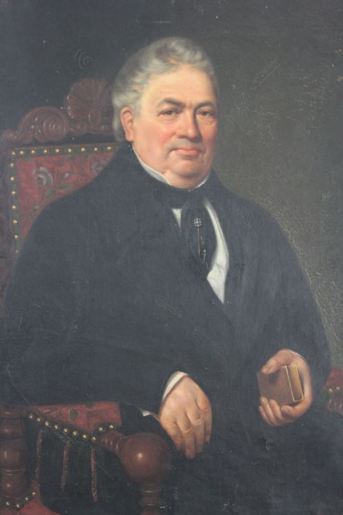LARGE ANTIQUE PORTRAIT OF FRENCH GENTLEMAN - ADDITIONAL PHOTO 1