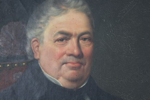 LARGE ANTIQUE PORTRAIT OF FRENCH GENTLEMAN - ADDITIONAL PHOTO 5