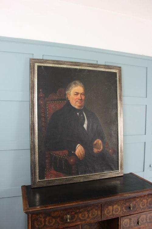 LARGE ANTIQUE PORTRAIT OF FRENCH GENTLEMAN - ADDITIONAL PHOTO 6