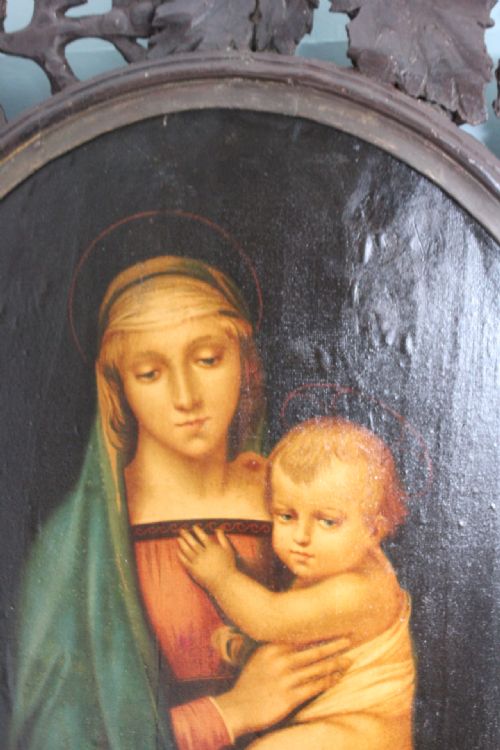 AFTER RAPHAEL GRAND DUKES MADDONA OIL ON PAPER PAINTING - ADDITIONAL PHOTO 1
