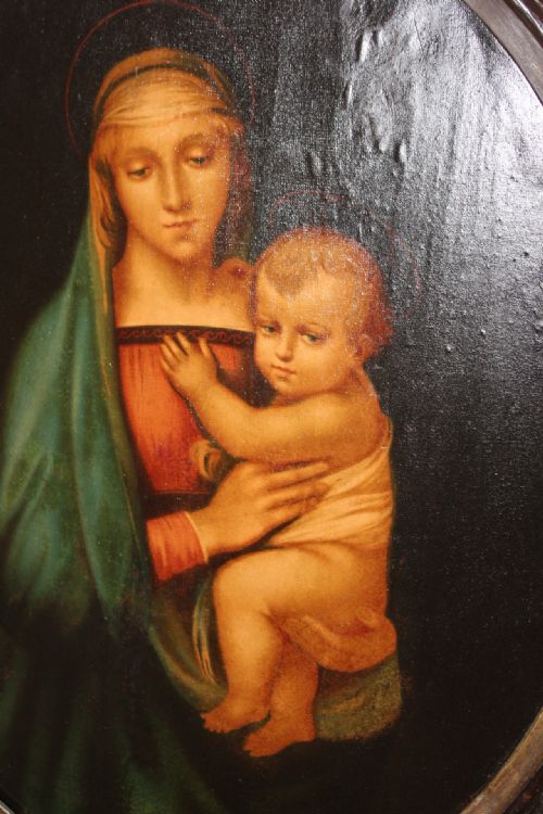 AFTER RAPHAEL GRAND DUKES MADDONA OIL ON PAPER PAINTING - ADDITIONAL PHOTO 7