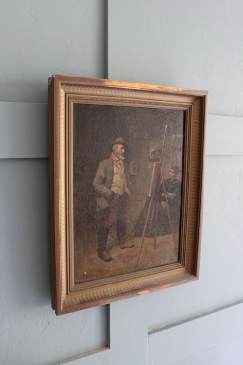 19TH OIL PAINTING INSIDE ARTIST STUDIO - ADDITIONAL PHOTO 2